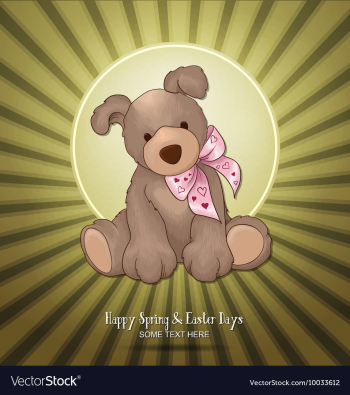 With spring and baby dog vector image With spring and baby dog vector image