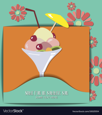 With summer and flower vector image With summer and flower vector image