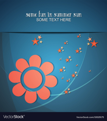 With summer and flower vector image With summer and flower vector image