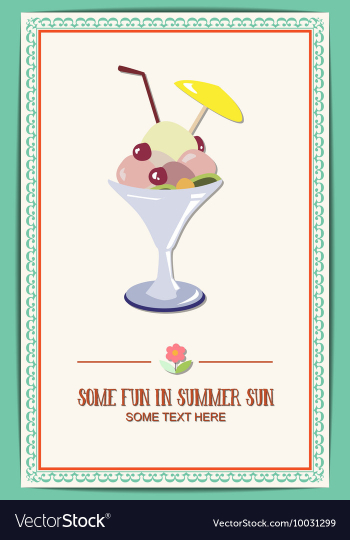 With summer and flower vector image With summer and flower vector image