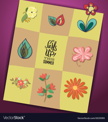 With summer and flower vector image With summer and flower vector image