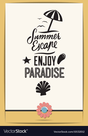 With summer and flower vector image With summer and flower vector image