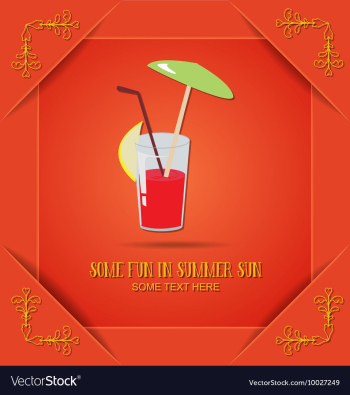 With summer and summer drink vector image With summer and summer drink vector image