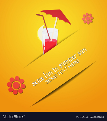 With summer and summer drink vector image With summer and summer drink vector image