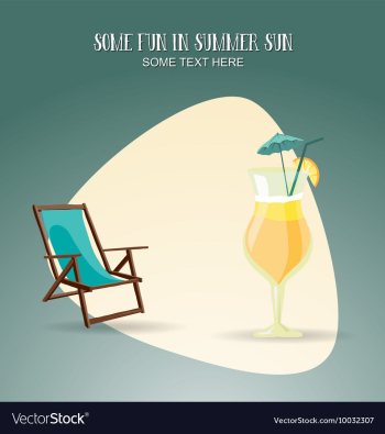 With summer and summer drink vector image With summer and summer drink vector image