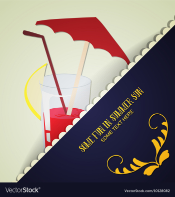 With summer and summer drink vector image With summer and summer drink vector image