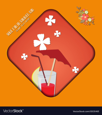 With summer and summer drink vector image With summer and summer drink vector image