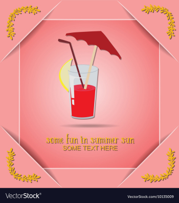 With summer and summer drink vector image With summer and summer drink vector image