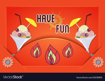 With summer and summer drink vector image With summer and summer drink vector image