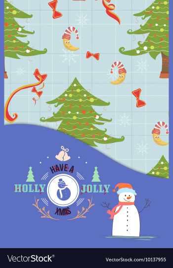 With winter elements and holiday elements vector image With winter elements and holiday elements vector image