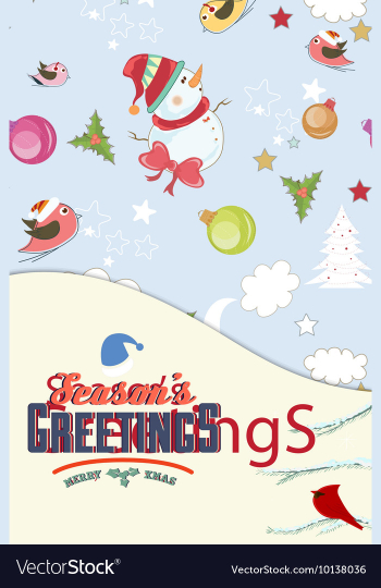 With winter elements and holiday elements vector image With winter elements and holiday elements vector image