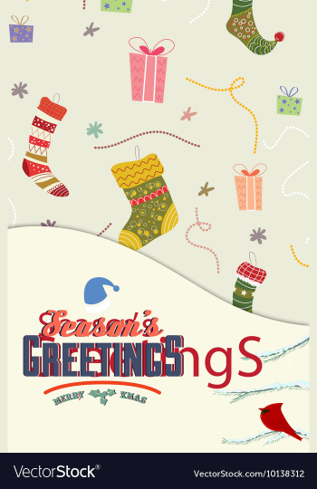 With winter elements and holiday elements vector image With winter elements and holiday elements vector image