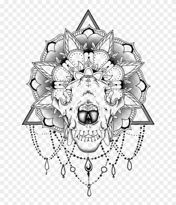 Wolf Skull Mandala Banner - Skull Mandala