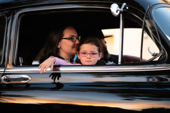 Woman and Child Inside Car Woman and Child Inside Car