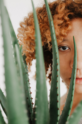 Woman Behind Aloe Vera Photography Woman Behind Aloe Vera Photography