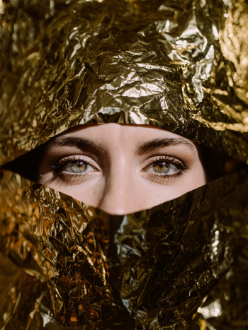 Woman Behind Gold Paper Woman Behind Gold Paper