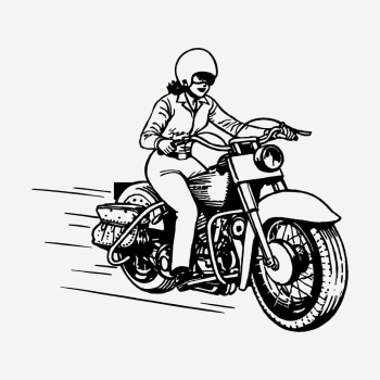 Woman biker drawing, vintage hobby | Free PSD - rawpixel Woman biker drawing, vintage hobby | Free PSD - rawpixel