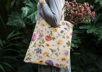 Woman carrying flower tote bag, | Free Photo - rawpixel Woman carrying flower tote bag, | Free Photo - rawpixel
