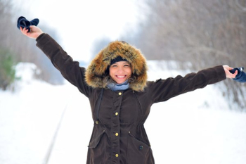 Woman Celebrates Winter Woman Celebrates Winter