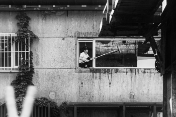 Woman Cleaning Window Woman Cleaning Window