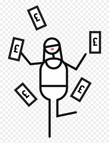 Woman Collects Money Black And White Line Drawing - Drawing Woman Collects Money Black And White Line Drawing - Drawing