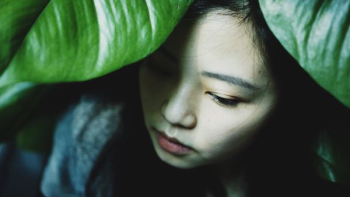 woman covering under green leafed plant woman covering under green leafed plant