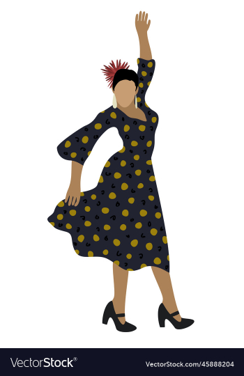 woman dancing flamenco isolated