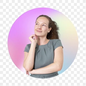 Woman deep in thought png, | Free PNG - rawpixel