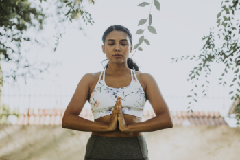 Woman Doing Yoga Activity Woman Doing Yoga Activity