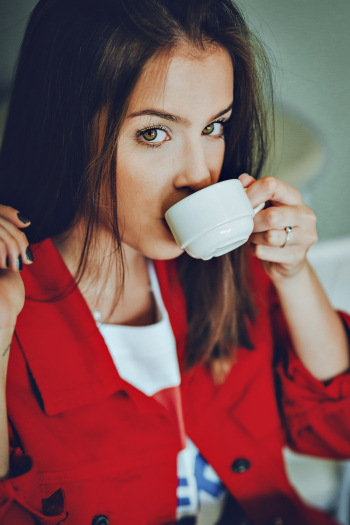 Woman Drinking Coffee Woman Drinking Coffee