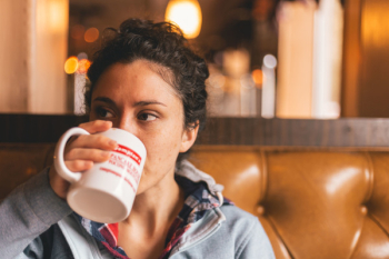 Woman Drinking Cup of Beverage Woman Drinking Cup of Beverage