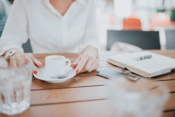 Woman Drinking Espresso Coffee Woman Drinking Espresso Coffee