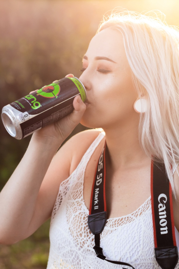 Woman Drinking Tin Can Woman Drinking Tin Can