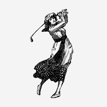 Woman golfer, vintage sport illustration. | Free Photo Illustration - rawpixel Woman golfer, vintage sport illustration. | Free Photo Illustration - rawpixel