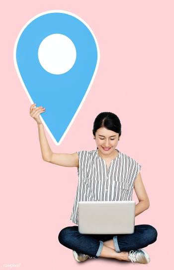 Woman holding a location pin symbol | Free stock photo - 470183 Woman holding a location pin symbol | Free stock photo - 470183