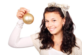 Woman Holding Bauble Woman Holding Bauble