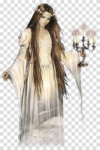 Woman holding candelabra illustration, Favole 3: Frozen Light Gothic fiction Gothic art Ghost, Ghost transparent background PNG clipart