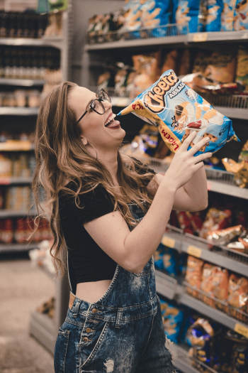 Woman Holding Chips Woman Holding Chips