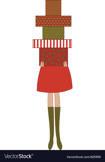 Woman holding christmas presents vector image Woman holding christmas presents vector image
