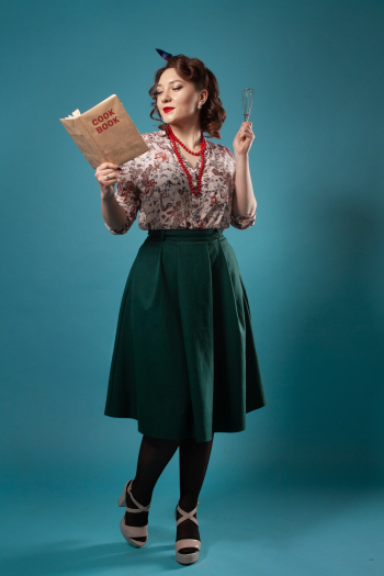 Woman Holding Cook Book Woman Holding Cook Book