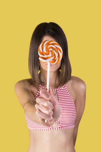 Woman Holding Swirl