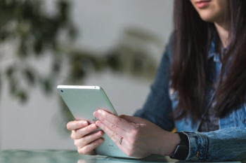 Woman Holds Ipad Woman Holds Ipad