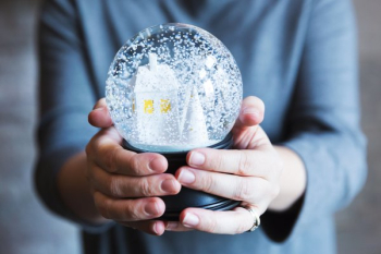 Woman Holds Snow Globe Woman Holds Snow Globe