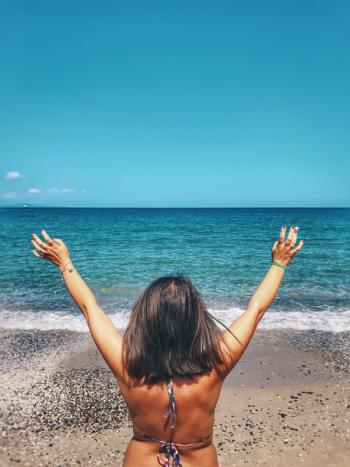 Woman In Bikini Facing Sea Woman In Bikini Facing Sea