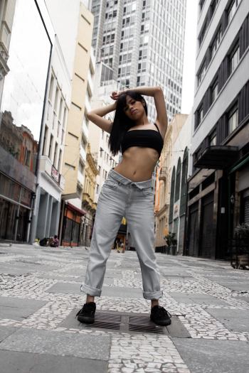 Woman in Lbakc Sport Bra Woman in Lbakc Sport Bra