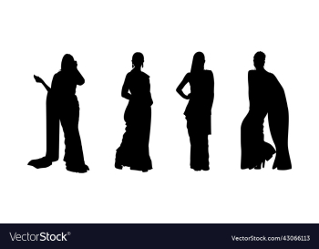 woman in saree silhouette woman in saree silhouette