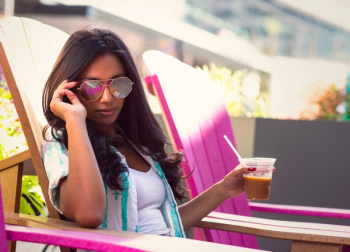 Woman In Summer Sunglasses And Fashion Woman In Summer Sunglasses And Fashion