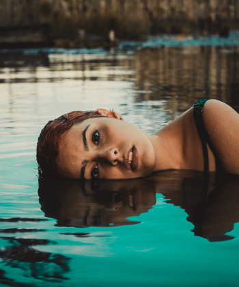 Woman in Water Wearing Brassiere