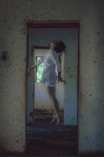Woman in White Minidress Woman in White Minidress