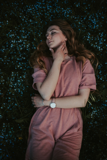Woman Lying on Grass